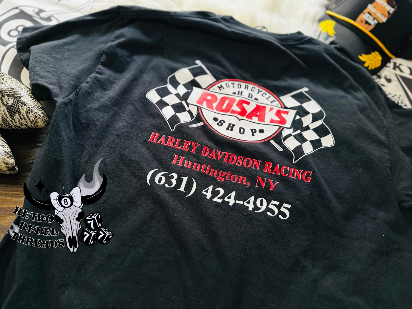 Ready to Ship ~ Authentic HD Racing Up-Cycle Lace up tee (unisex tee XL)