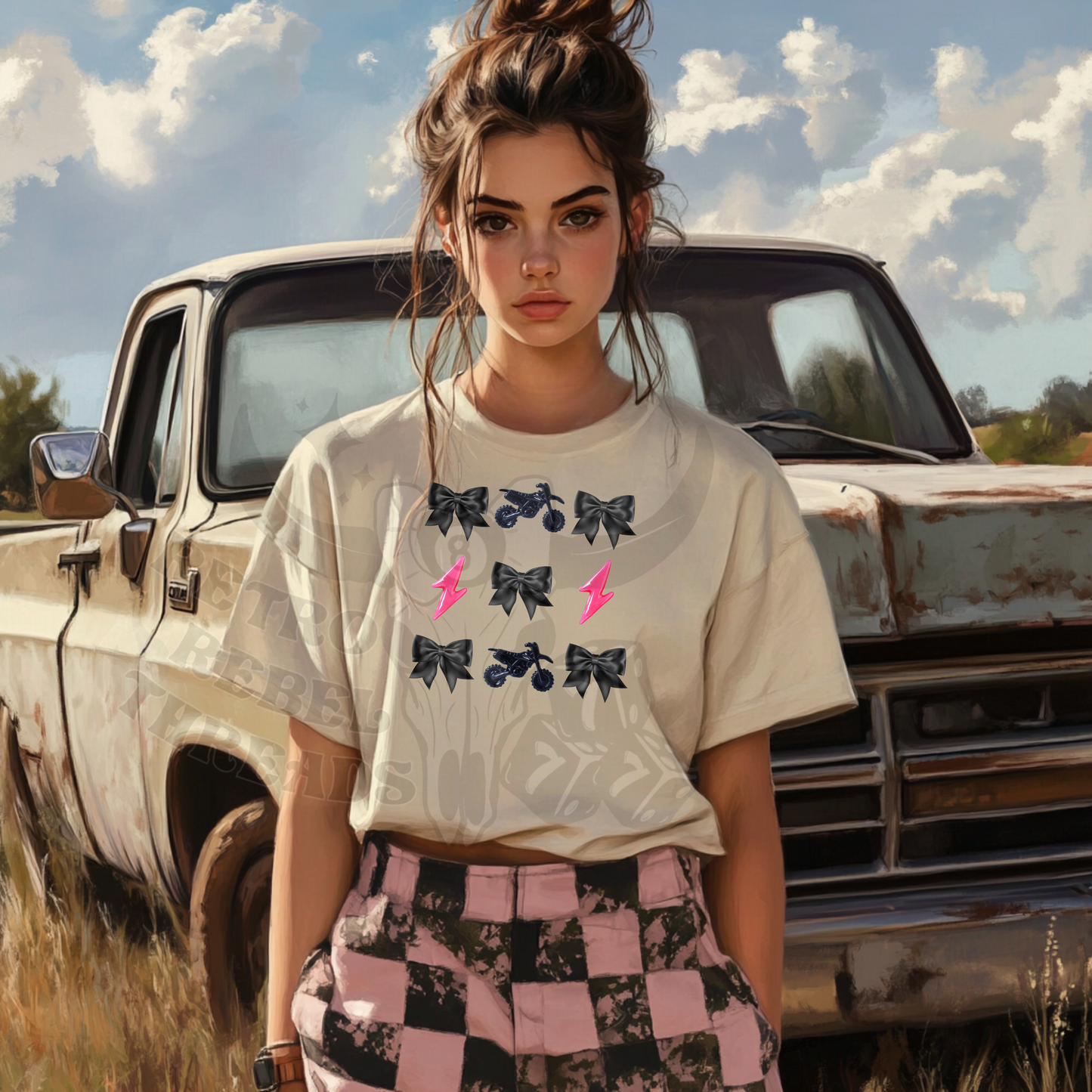 Moto Bow Tee (available in kids-adults)