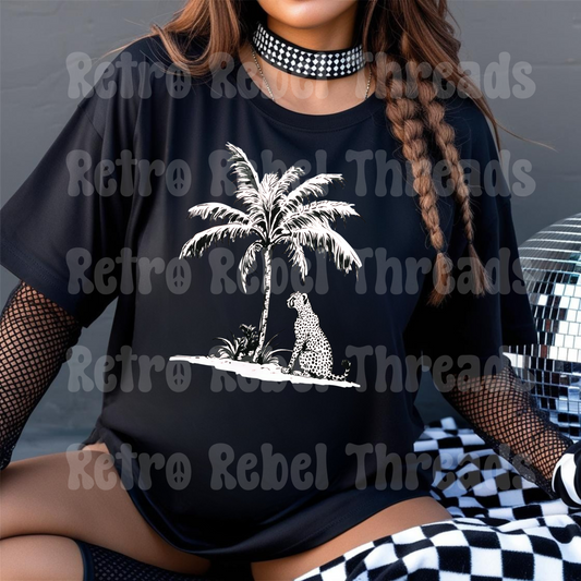 Cheetah Palm Tree Tee (available in kids-adults)