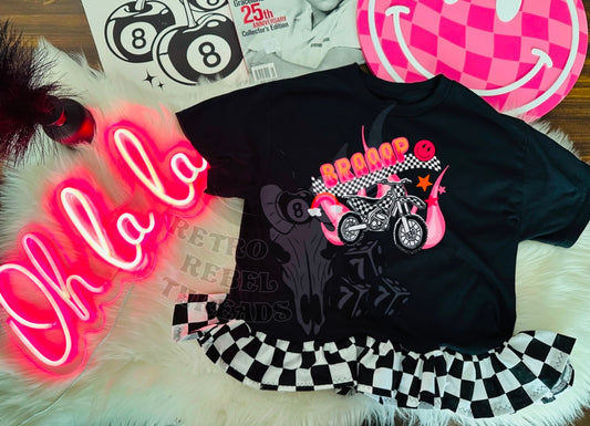 Moto braaap peplum tee (KIDS AND ADULTS)