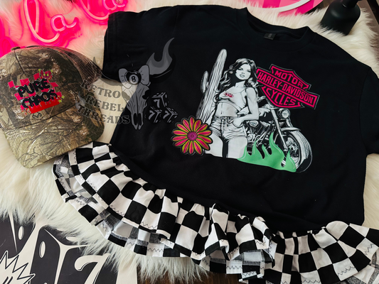 Ready to Ship ~ Womens SMALL HD Retro Babe Peplum Tee
