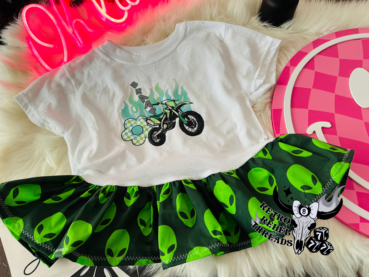 Ready to Ship ~ SIZE CHILDS SMALL Braap Alien Peplum Tee