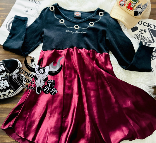 Ready to Ship ~ Womens Medium Up-Cycled Burgundy HD Dress