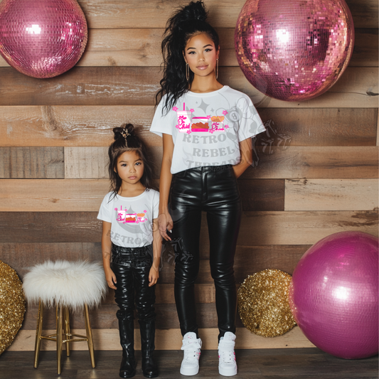 Chicken Sandwhich Tee(available in kids-adults, black/white tee)