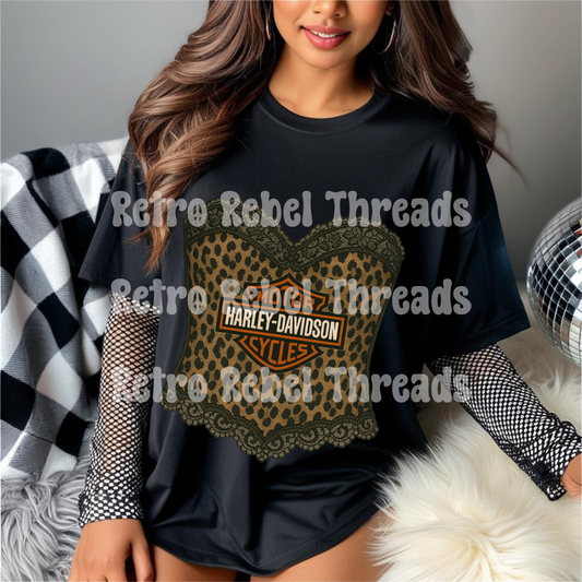 Leopard moto HD Corset Tee